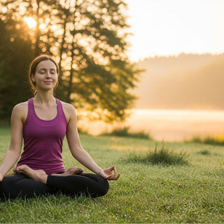 woman stretching in sunlight, supporting muscle and nerve relaxation with magnesium