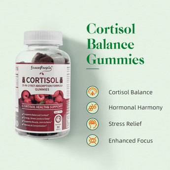 Cortisol Balance Gummies for Women – 15-in-1 Blend with Ashwagandha & Magnesium – Mood, Focus & Sleep Aid – 90 Count