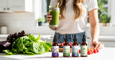 liver detox smoothie ingredients with kidney & liver cleanse drops for internal sun protection