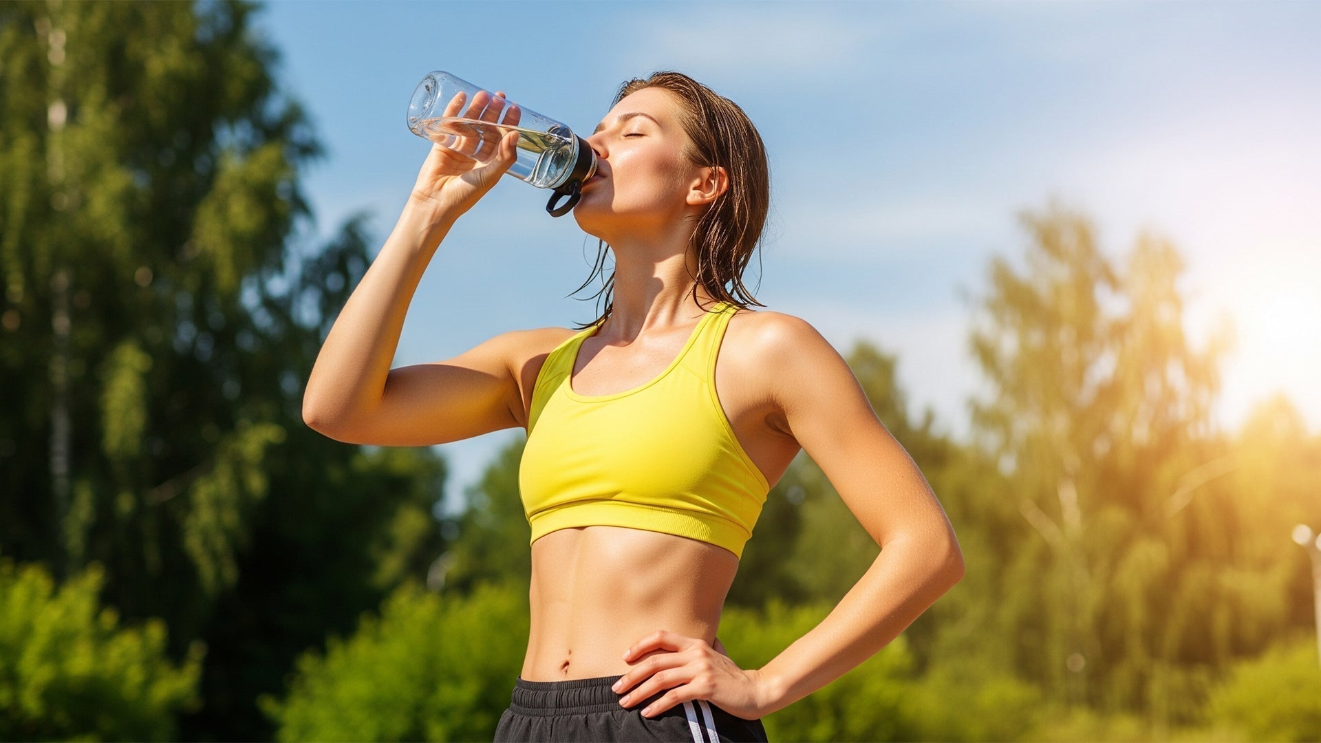 person drinking water after sun exposure for natural liver detox and UV protection