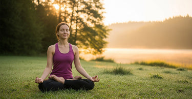 woman stretching in sunlight, supporting muscle and nerve relaxation with magnesium