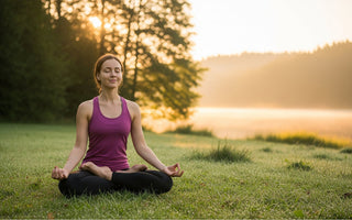 woman stretching in sunlight, supporting muscle and nerve relaxation with magnesium