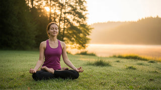 woman stretching in sunlight, supporting muscle and nerve relaxation with magnesium