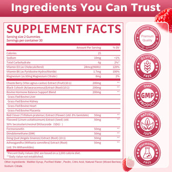 GreenPeople Menopause Relief Gummies — 16-in-1 Herbal + Beef Organ Support, Sugar-Free, 60 CT