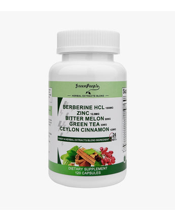 Berberine Capsules Supplement HCL 1500mg with Ceylon Cinnamon - 120 Counts