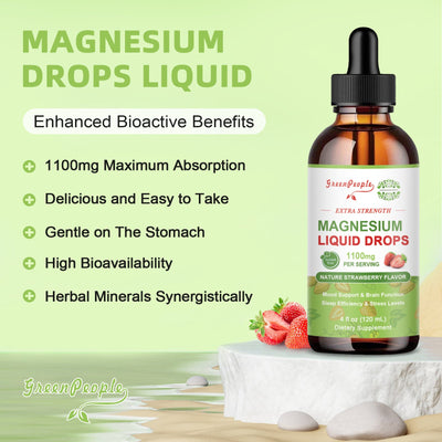 Magnesium Complex Supplement Sleep Liquid Drops Pineapple Flavor and Strawberry Flavor