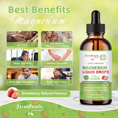 Magnesium Sleep Gummies and Liquid Drops Supplement Strawberry Flavor Bundles