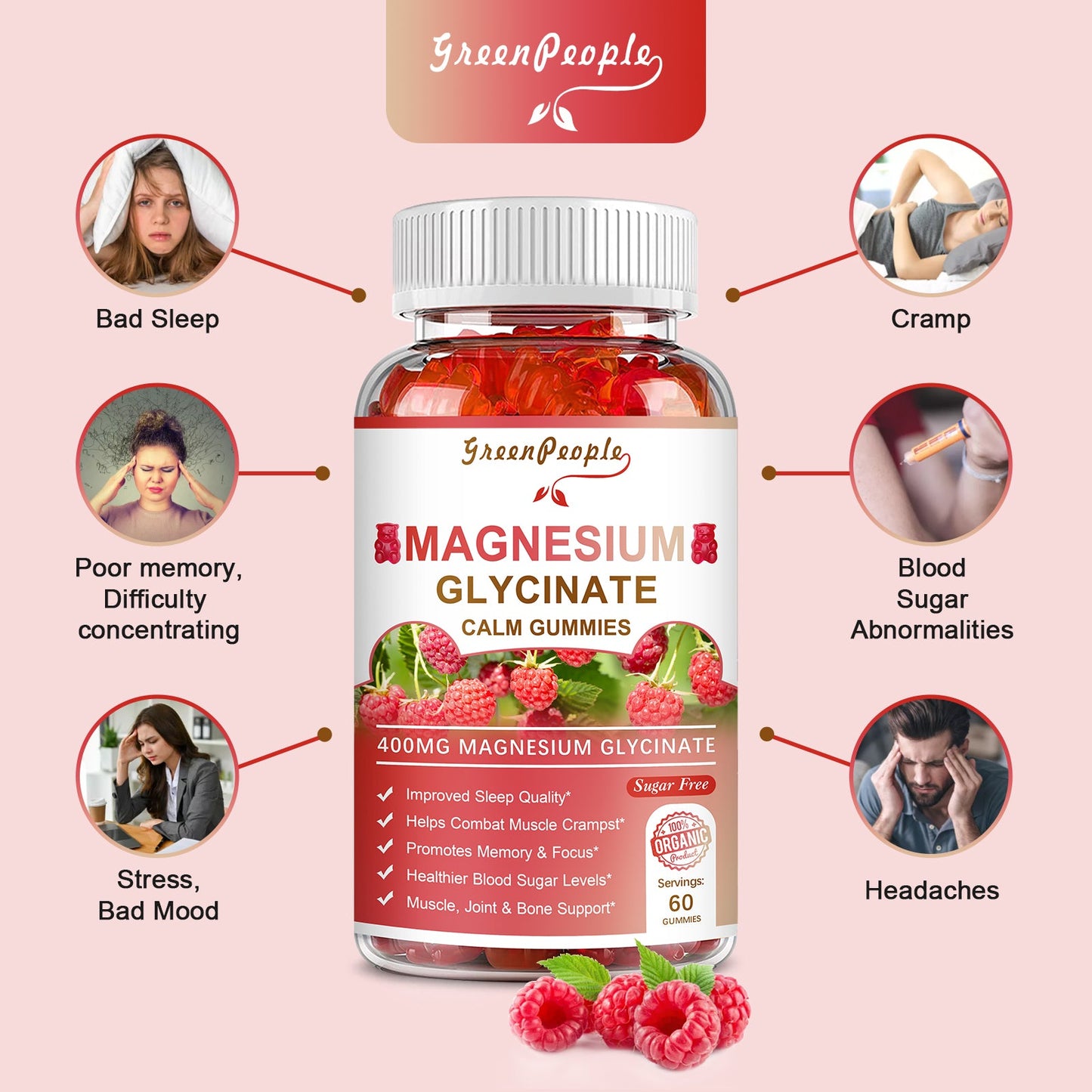 Magnesium Sleep Gummies and Liquid Drops Supplement Strawberry Flavor Bundles