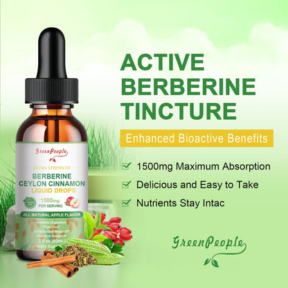 GreenPeople Natural Blood Sugar Regulator Bundle Berberine Capsule and Liquid Drop Dietary Supplement