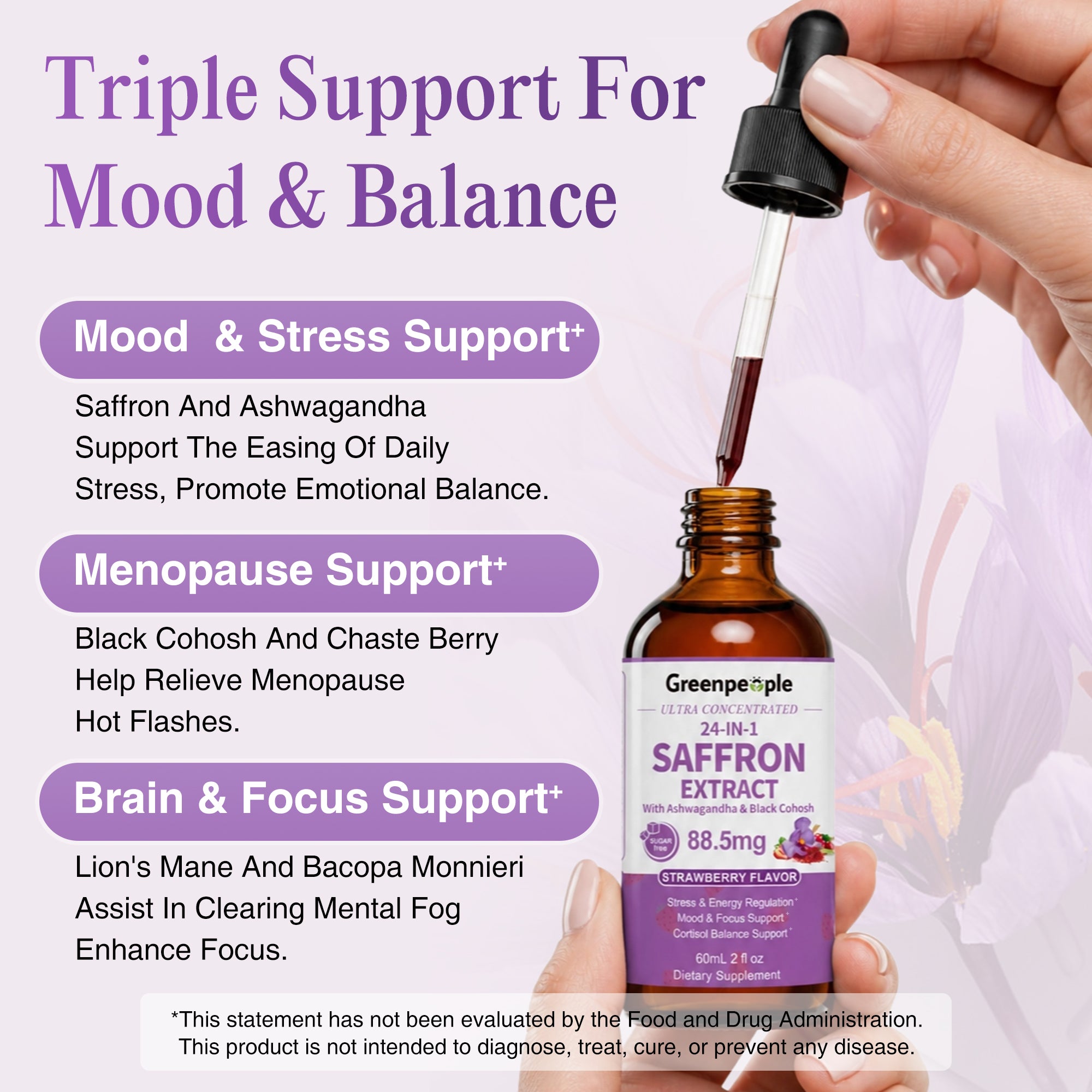24-in-1 Saffron Extract Liquid Drops | 60mL