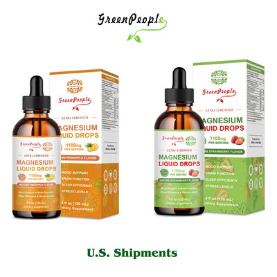 Magnesium Complex Supplement Sleep Liquid Drops Pineapple Flavor and Strawberry Flavor