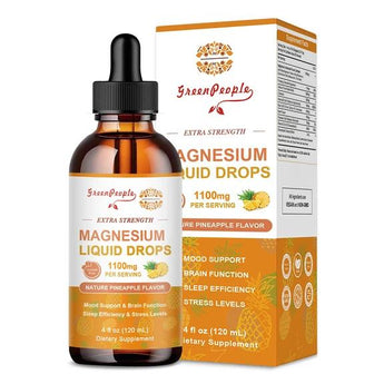 GreenPeople Magnesium Glycinate Liquid Drops – 17-in-1 Triple Magnesium Complex, High Absorption, Pineapple Flavor, 4 fl. oz (2 Pack)
