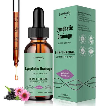Lymphatic Drainage Drops, 10-in-1 Lymphatic Supplements with Echinacea & Burdock Root- Immune & Detox Boost, Advanced Absorption, Non-GMO (1 fl oz, 1 Pack)