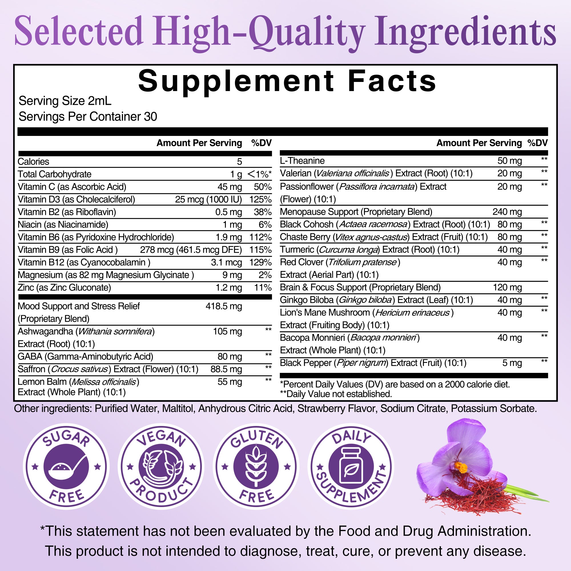 24-in-1 Saffron Extract Liquid Drops | 60mL