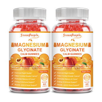 Magnesium Glycinate Gummies with Vitamin D, K2  Peach Flavor 2 Packs