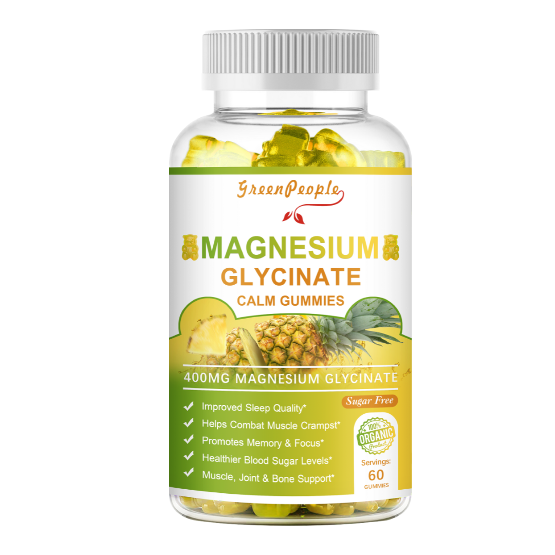 GREENPEOPLE Pineapple Flavor Magnesium Potassium Supplement Gummies Sugar Free