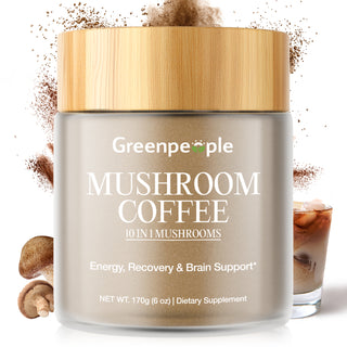 GREENPEOPLE Mushroom Blend Powder Supplement for Coffee & Smoothies - GreenPeople