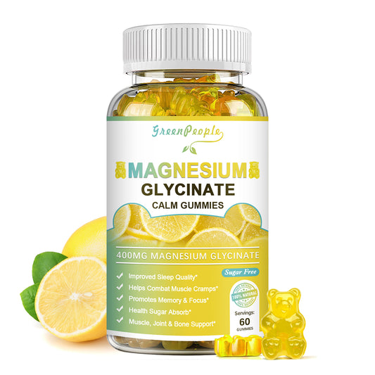 GREENPEOPLE Magnesium Glycinate Gummies Sugar Free Potassium Supplement 400mg