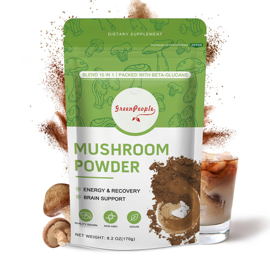 GREENPEOPLE Mushroom Blend Powder Supplement for Coffee & Smoothies