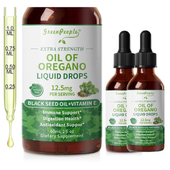 (2 Pack)Oregano Oil Drops - Oil of Oregano Liquid - Herbal Blend for Immune Support,Digestive Health,Overall Health - Vegan, Sugar Free,Non-GMO - 2 Fl oz