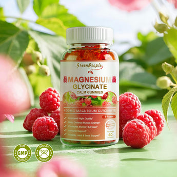 GreenPeople Magnesium Calm Gummies – Sugar-Free Raspberry Flavor for Sleep & Relaxation