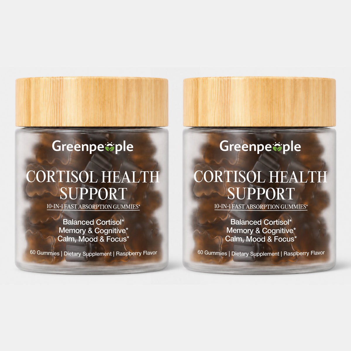 GreenPeople Cortisol Balance Sleep Gummies 2-pack, 120 count, designed to support adrenal health and promote restful sleep.
