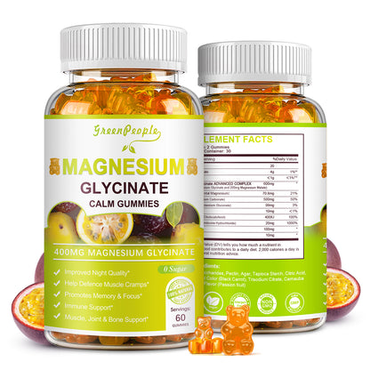 GREENPEOPLE Passion Fruit Flavor Magnesium Glycinate Gummies