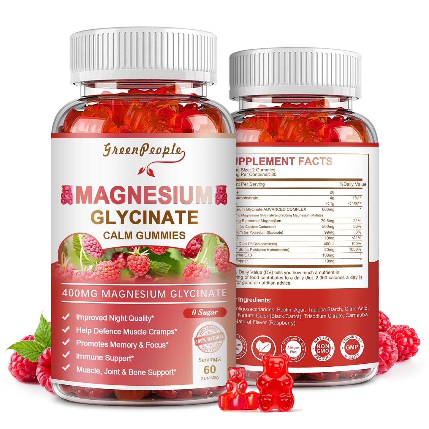 Magnesium Glycinate Gummies 400mg Supplement for Sleep