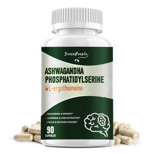 GreenPeole L-Ergothioneine Complex Capsules | 9-in-1 Brain Supplement with Ashwagandha & Phosphatidylserine