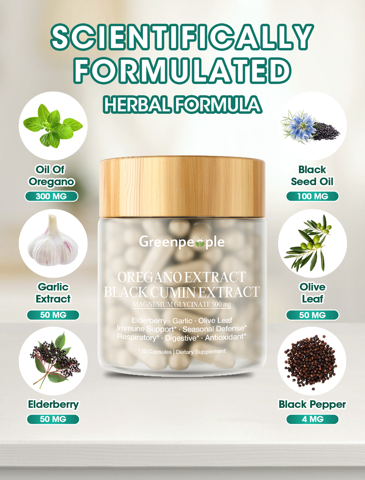 11-in-1 Oregano Oil & Black Seed Oil Complex | 120 pcs