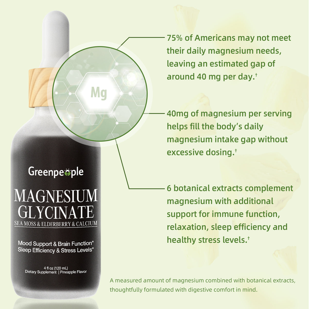 8-in-1 High-Absorption Magnesium Glycinate Liquid Drops | 4 fl oz (120 mL)