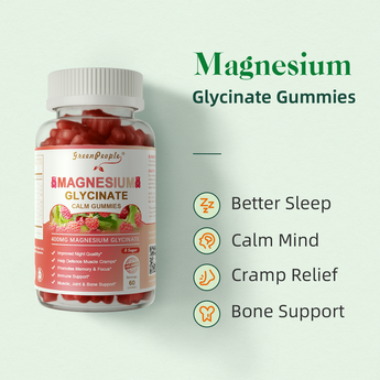 Magnesium Glycinate Gummies 400mg for Calm Support & Sleep for Adults - Raspberry Flavor