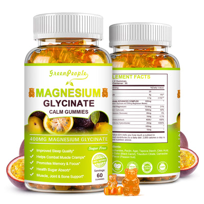 GREENPEOPLE Passion Fruit Flavor Magnesium Glycinate Gummies