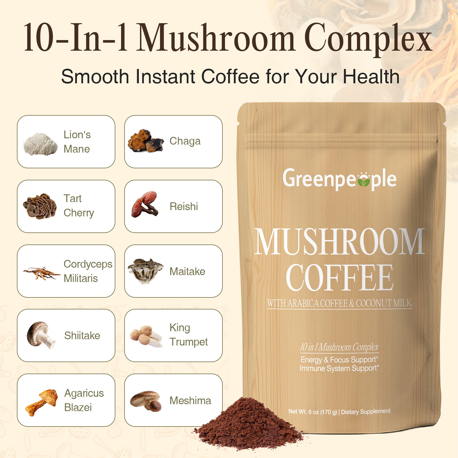 10-in-1 Complex Mushroom Coffee | 170g
