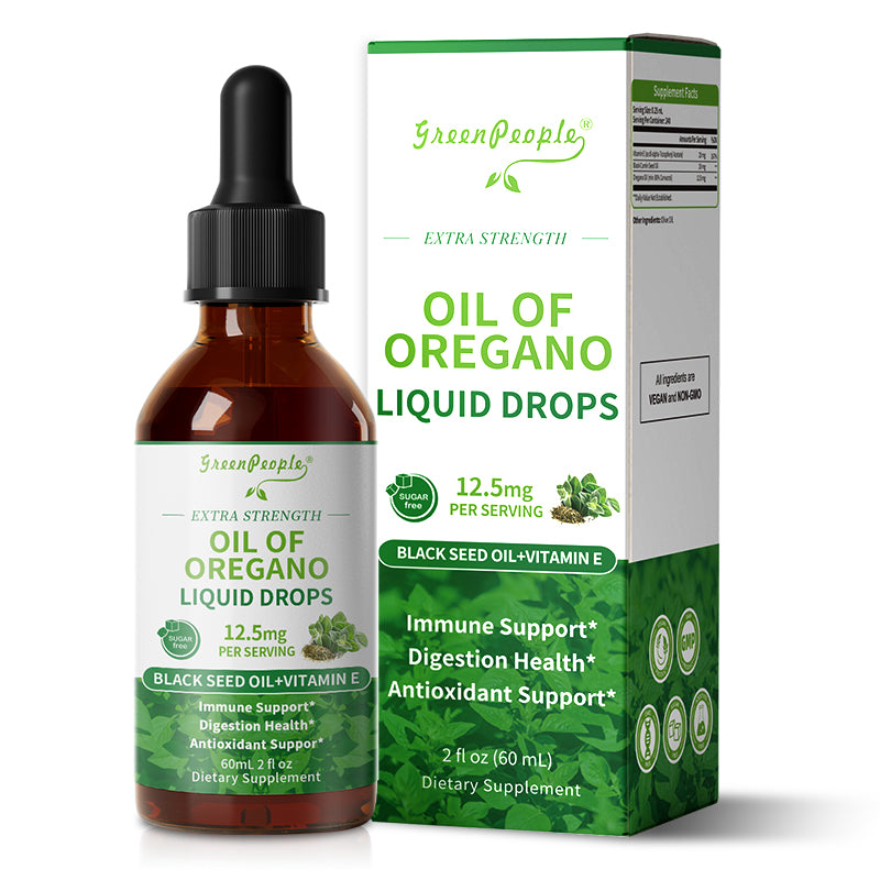 Oregano Oil Drops - Oil of Oregano Liquid - Herbal Blend for Immune Support,Digestive Health,Overall Health - Vegan, Sugar Free,Non-GMO - 2 Fl Oz - GreenPeople
