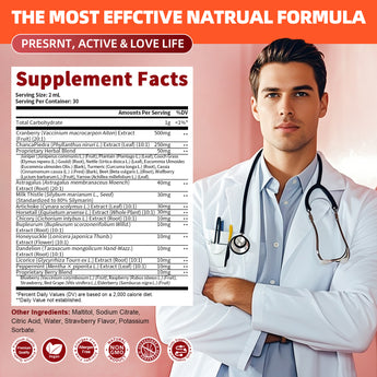 GreenPeople Kidney and Liver Cleanse Detox & Repair Drops | 27-in-1 Kidney Support Supplement with Cranberry 20:1 + Milk Thistle | Urinary Tract & Liver Support | Vegan, Strawberry Flavor 2 Fl(2 Pack)