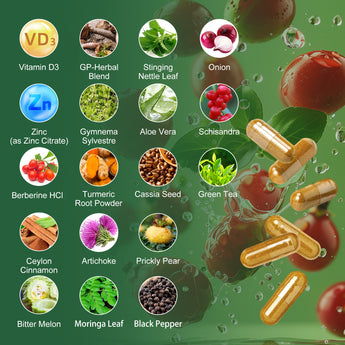 GreenPeople Berberine 1500mg Supplement with Ceylon Cinnamon Bitter Melon/Artichoke Extracts & Natural Herbs for Immune Support