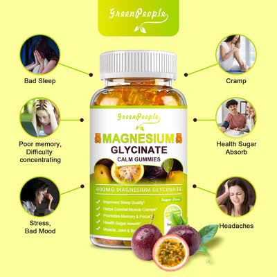 GREENPEOPLE Passion Fruit Flavor Magnesium Glycinate Gummies