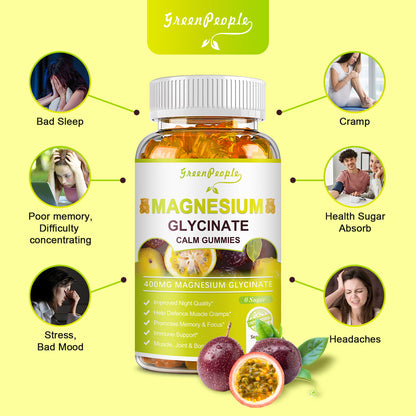 GREENPEOPLE Passion Fruit Flavor Magnesium Glycinate Gummies