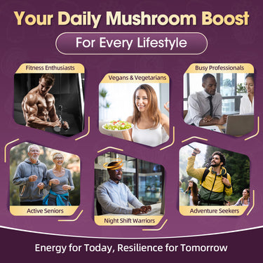 Vegan mushroom gummies for energy, focus, and immune support
