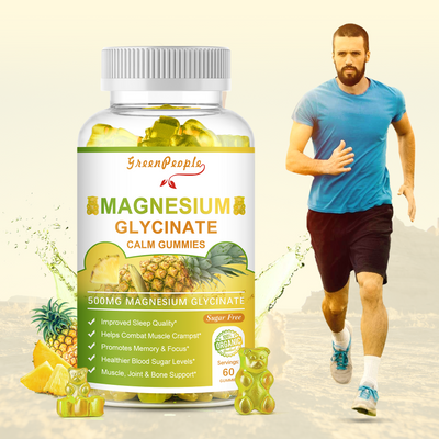 GREENPEOPLE Pineapple Flavor Magnesium Potassium Supplement Gummies Sugar Free