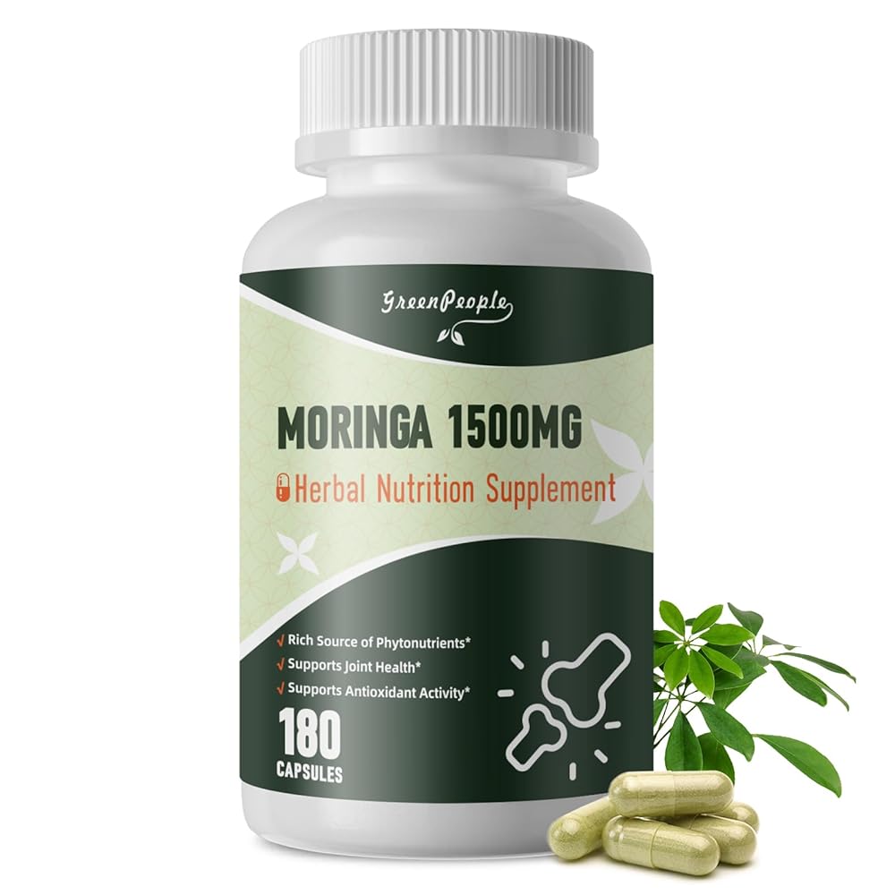 GreenPeople Moringa Capsules – 1500mg | 180 Vegan Capsules | Superfood for Energy, Immunity, Skin & Gut Health - GreenPeople