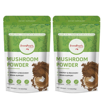 GreenPeople 10-in-1 Mushroom Powder Supplement Bag - 2 Pack