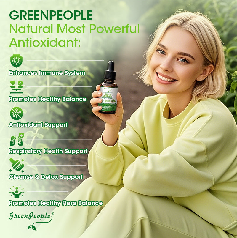 Oregano Oil Drops - Oil of Oregano Liquid - Herbal Blend for Immune Support,Digestive Health,Overall Health - Vegan, Sugar Free,Non-GMO - 2 Fl Oz - GreenPeople