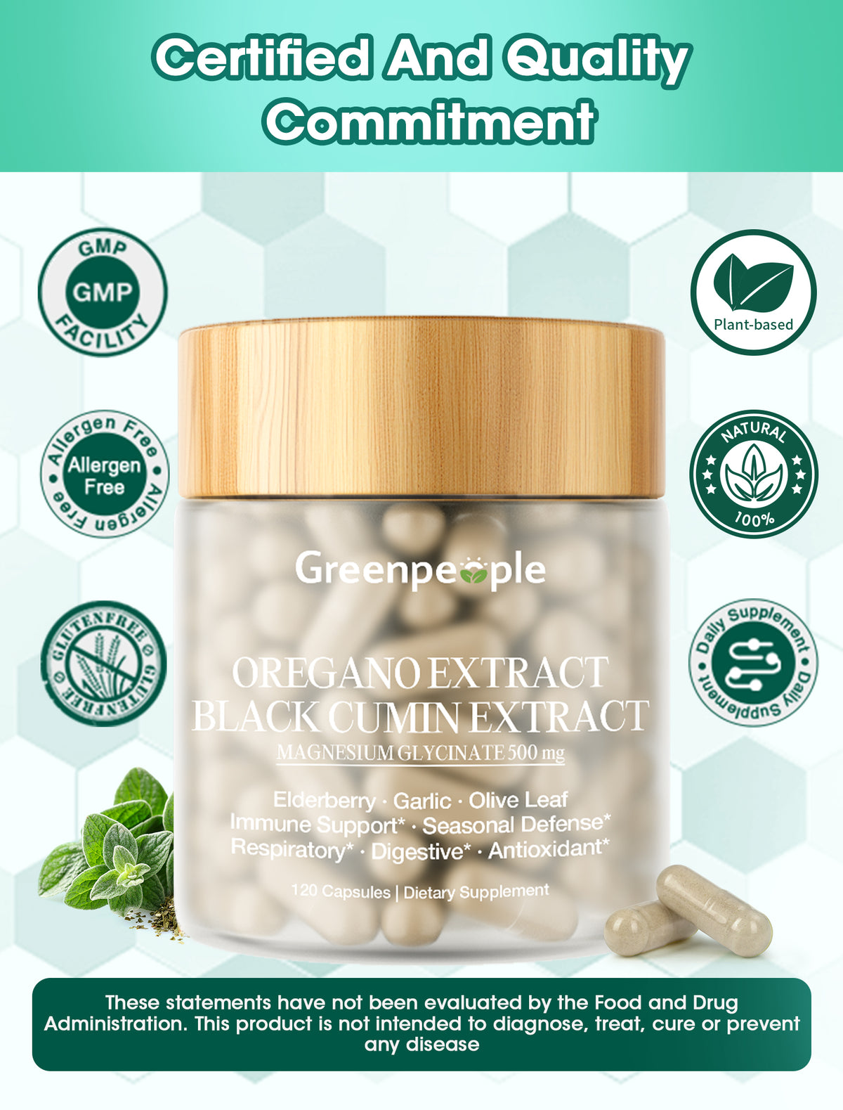 11-in-1 Oregano Oil & Black Seed Oil Complex | 120 pcs
