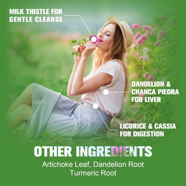 GreenPeople 16-in-1 Liver Support Liquid Drops with 1000 mg Milk Thistle Seed Extract, 2 fl oz bottle, for liver cleansing.