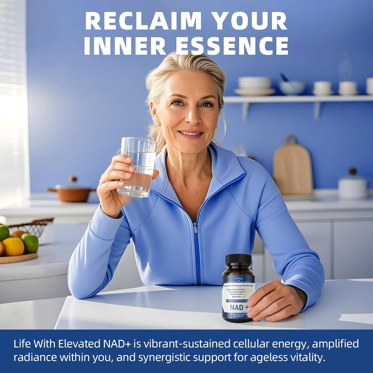 Liposomal NAD+ Complex | 500mg NR + Resveratrol | 60 Capsules