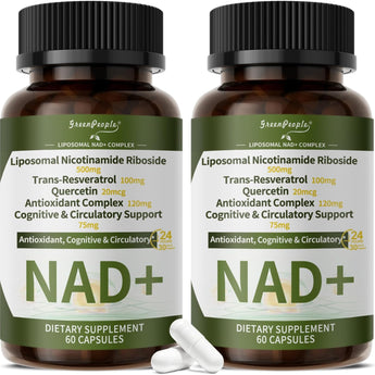 NAD+ Supplement Vegan Capsules with Resveratrol – 20-in-1 Liposomal Nicotinamide Riboside Formula for Cellular Repair, Energy & Anti-Aging
