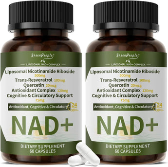 NAD+ Supplement Vegan Capsules with Resveratrol – 20-in-1 Liposomal Nicotinamide Riboside Formula for Cellular Repair, Energy & Anti-Aging