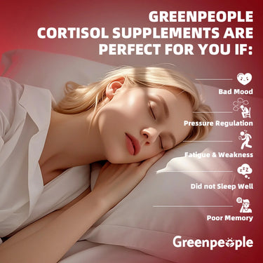 GreenPeople Cortisol Supplements for Women | Cortisol Support Gummies | 14-in-1 Fast Absorption Formula | Sleep & Energy Support | 60CT - GreenPeople